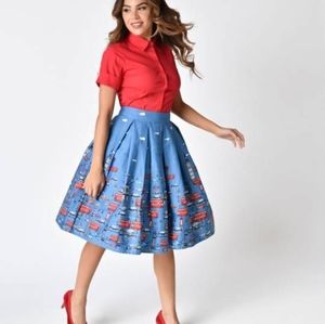 🌻LONDON scene 1950s inspired swing skirt